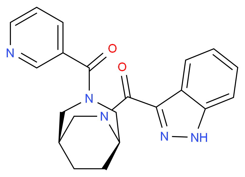 3-{[(1S*,5R*)-3-(pyridin-3-ylcarbonyl)-3,6-diazabicyclo[3.2.2]non-6-yl]carbonyl}-1H-indazole_Molecular_structure_CAS_)
