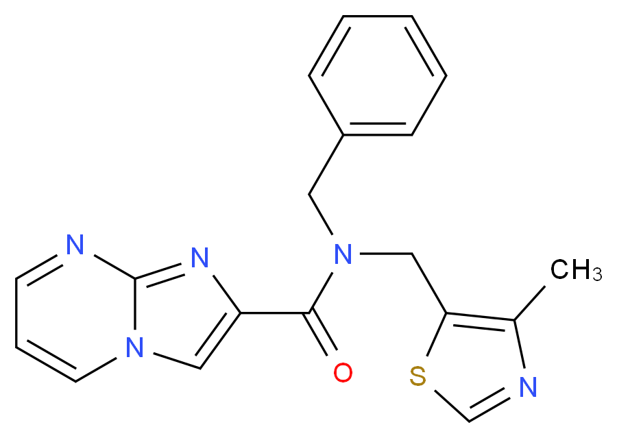 N-benzyl-N-[(4-methyl-1,3-thiazol-5-yl)methyl]imidazo[1,2-a]pyrimidine-2-carboxamide_Molecular_structure_CAS_)