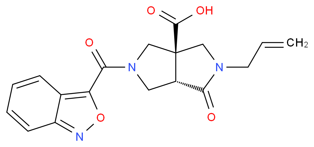 (3aR*,6aS*)-2-allyl-5-(2,1-benzisoxazol-3-ylcarbonyl)-1-oxohexahydropyrrolo[3,4-c]pyrrole-3a(1H)-carboxylic acid_Molecular_structure_CAS_)