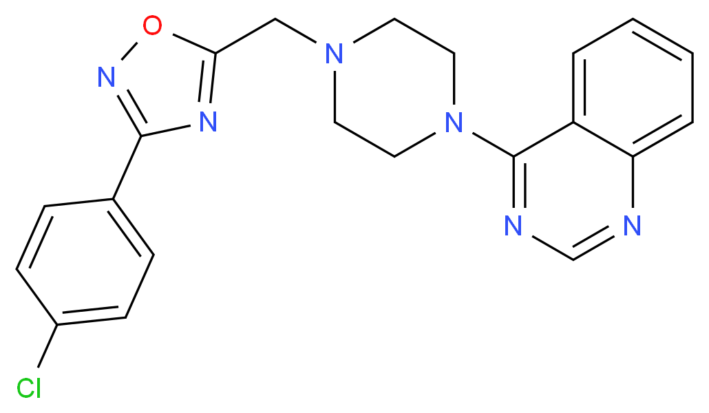 4-(4-{[3-(4-chlorophenyl)-1,2,4-oxadiazol-5-yl]methyl}-1-piperazinyl)quinazoline_Molecular_structure_CAS_)
