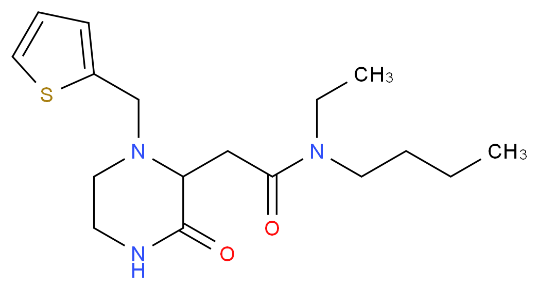 N-butyl-N-ethyl-2-[3-oxo-1-(2-thienylmethyl)-2-piperazinyl]acetamide_Molecular_structure_CAS_)