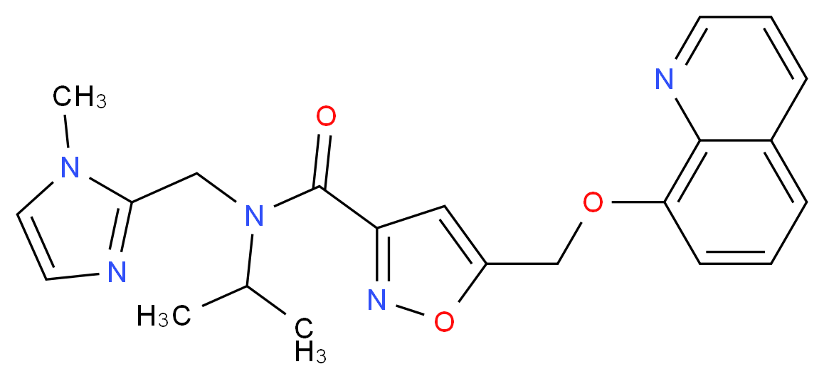 N-isopropyl-N-[(1-methyl-1H-imidazol-2-yl)methyl]-5-[(8-quinolinyloxy)methyl]-3-isoxazolecarboxamide_Molecular_structure_CAS_)