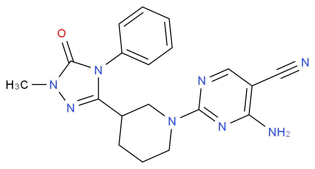 4-amino-2-[3-(1-methyl-5-oxo-4-phenyl-4,5-dihydro-1H-1,2,4-triazol-3-yl)piperidin-1-yl]pyrimidine-5-carbonitrile_Molecular_structure_CAS_)