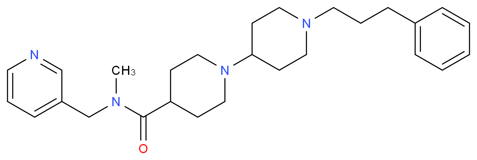 N-methyl-1'-(3-phenylpropyl)-N-(3-pyridinylmethyl)-1,4'-bipiperidine-4-carboxamide_Molecular_structure_CAS_)