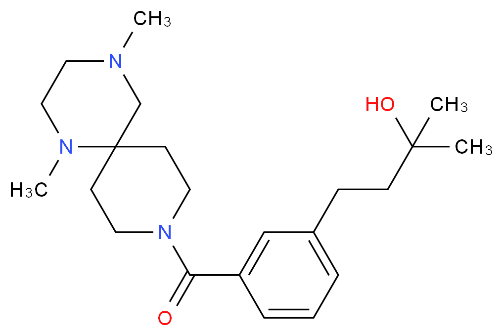 4-{3-[(1,4-dimethyl-1,4,9-triazaspiro[5.5]undec-9-yl)carbonyl]phenyl}-2-methyl-2-butanol_Molecular_structure_CAS_)