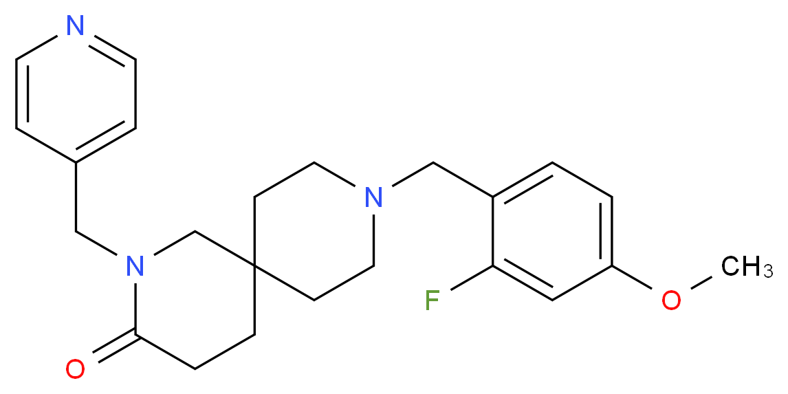 9-(2-fluoro-4-methoxybenzyl)-2-(pyridin-4-ylmethyl)-2,9-diazaspiro[5.5]undecan-3-one_Molecular_structure_CAS_)