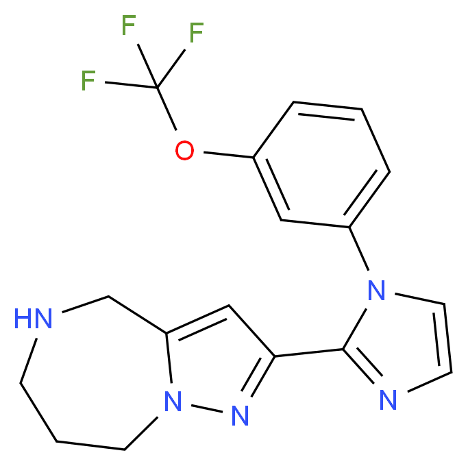 2-{1-[3-(trifluoromethoxy)phenyl]-1H-imidazol-2-yl}-5,6,7,8-tetrahydro-4H-pyrazolo[1,5-a][1,4]diazepine_Molecular_structure_CAS_)