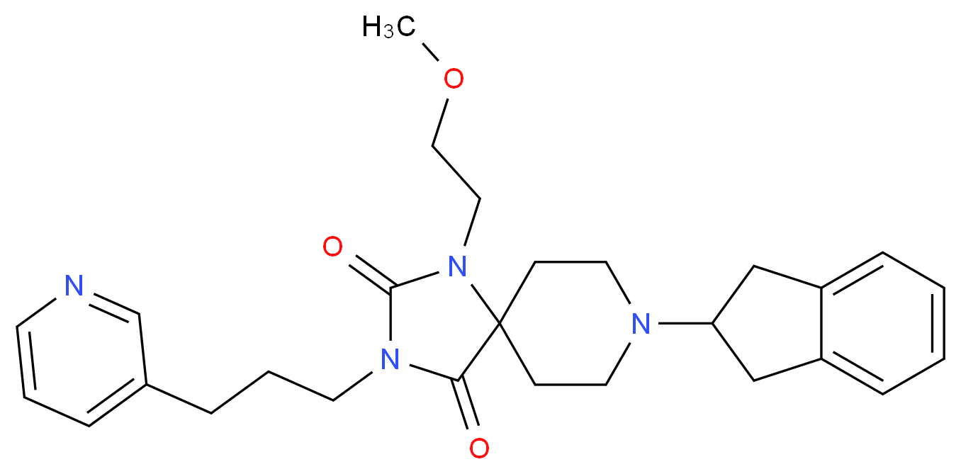 8-(2,3-dihydro-1H-inden-2-yl)-1-(2-methoxyethyl)-3-[3-(3-pyridinyl)propyl]-1,3,8-triazaspiro[4.5]decane-2,4-dione_Molecular_structure_CAS_)