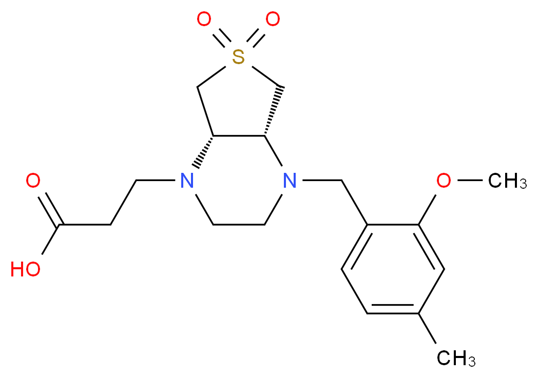 3-[(4aR*,7aS*)-4-(2-methoxy-4-methylbenzyl)-6,6-dioxidohexahydrothieno[3,4-b]pyrazin-1(2H)-yl]propanoic acid_Molecular_structure_CAS_)