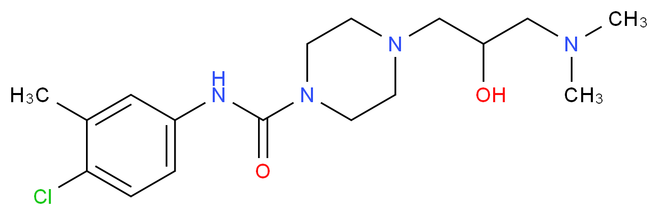 N-(4-chloro-3-methylphenyl)-4-[3-(dimethylamino)-2-hydroxypropyl]piperazine-1-carboxamide_Molecular_structure_CAS_)