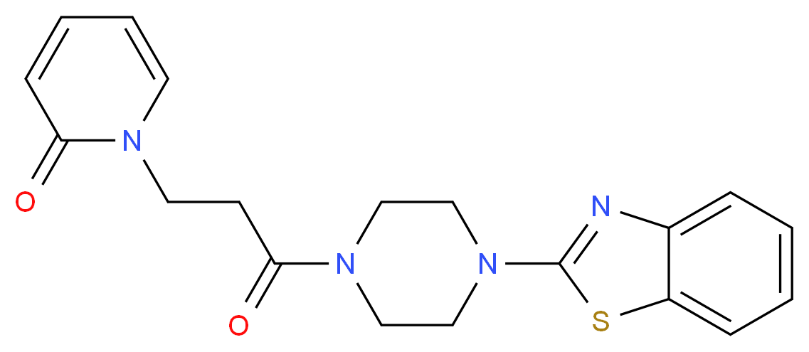 1-{3-[4-(1,3-benzothiazol-2-yl)-1-piperazinyl]-3-oxopropyl}-2(1H)-pyridinone_Molecular_structure_CAS_)