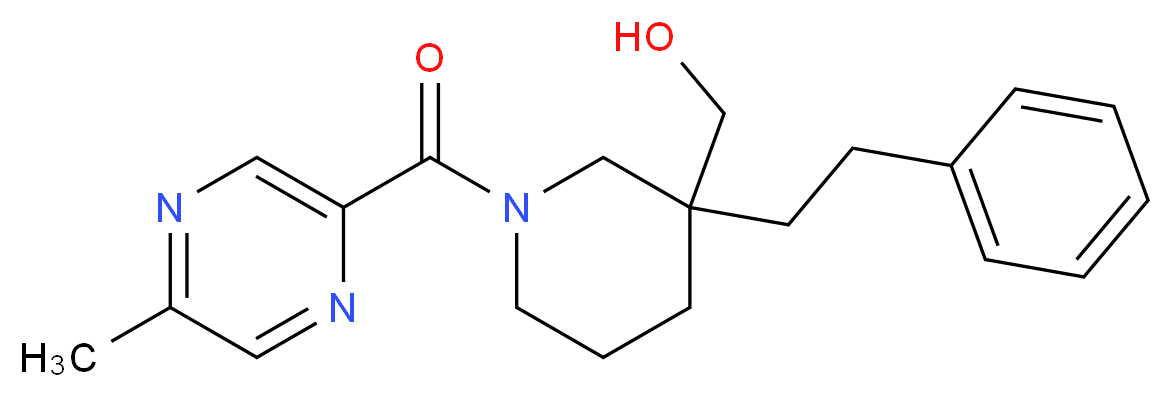 [1-[(5-methyl-2-pyrazinyl)carbonyl]-3-(2-phenylethyl)-3-piperidinyl]methanol_Molecular_structure_CAS_)