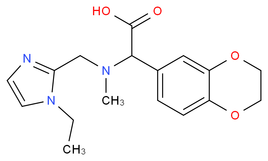 2,3-dihydro-1,4-benzodioxin-6-yl[[(1-ethyl-1H-imidazol-2-yl)methyl](methyl)amino]acetic acid_Molecular_structure_CAS_)