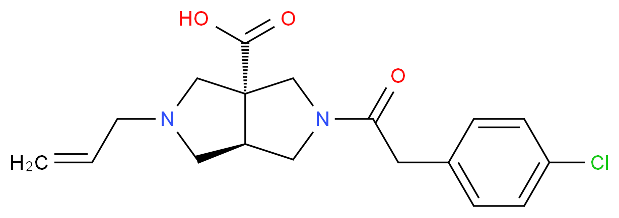(3aR*,6aR*)-2-allyl-5-[(4-chlorophenyl)acetyl]hexahydropyrrolo[3,4-c]pyrrole-3a(1H)-carboxylic acid_Molecular_structure_CAS_)