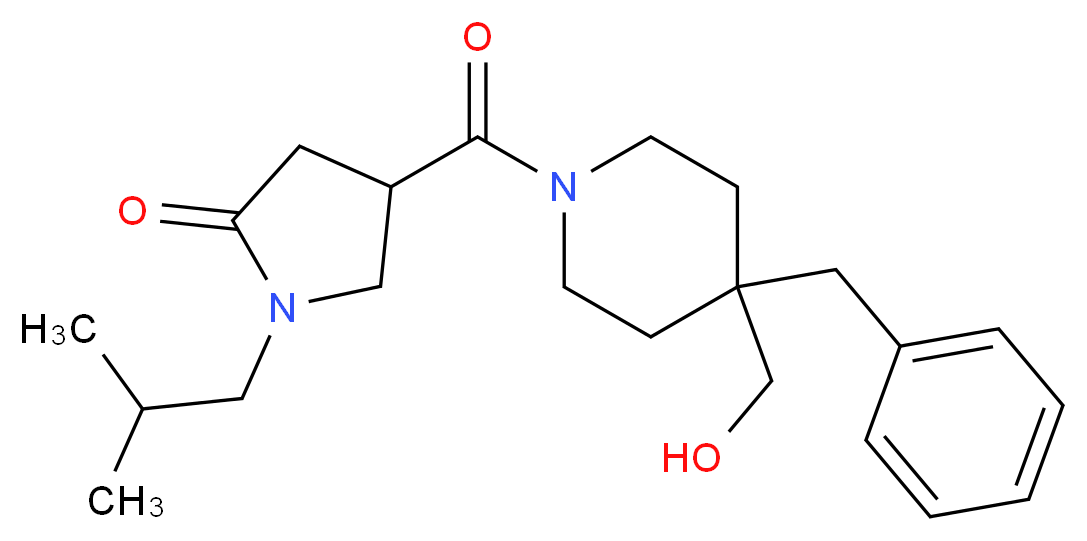 4-{[4-benzyl-4-(hydroxymethyl)piperidin-1-yl]carbonyl}-1-isobutylpyrrolidin-2-one_Molecular_structure_CAS_)