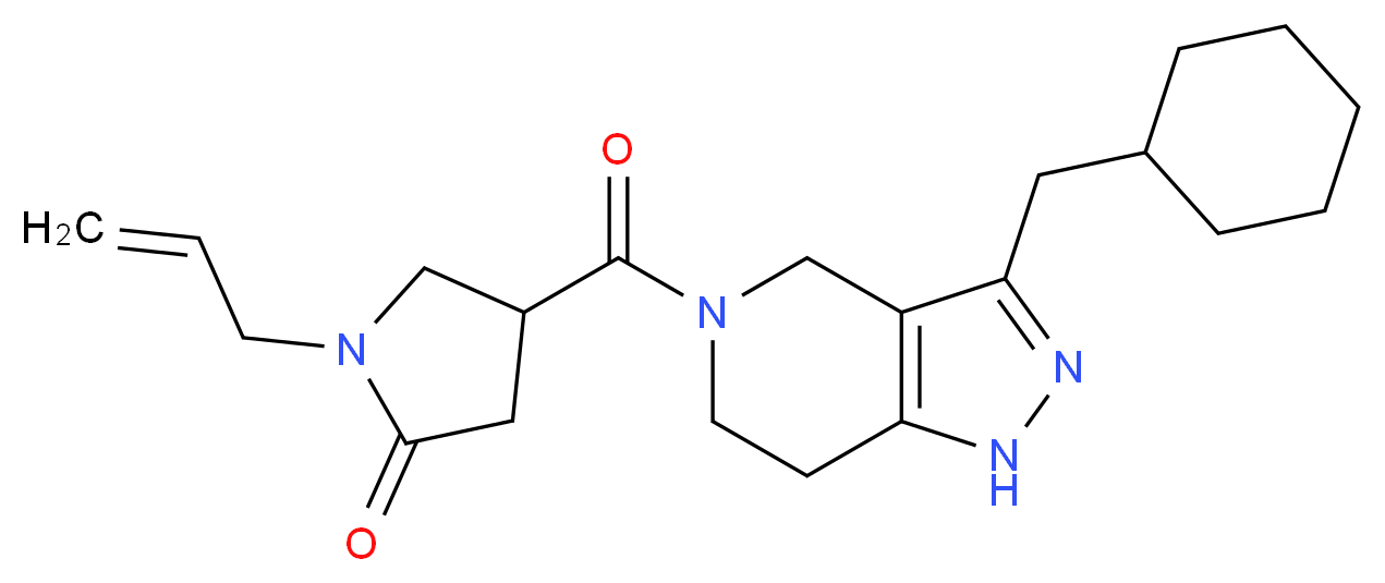 1-allyl-4-{[3-(cyclohexylmethyl)-1,4,6,7-tetrahydro-5H-pyrazolo[4,3-c]pyridin-5-yl]carbonyl}-2-pyrrolidinone_Molecular_structure_CAS_)