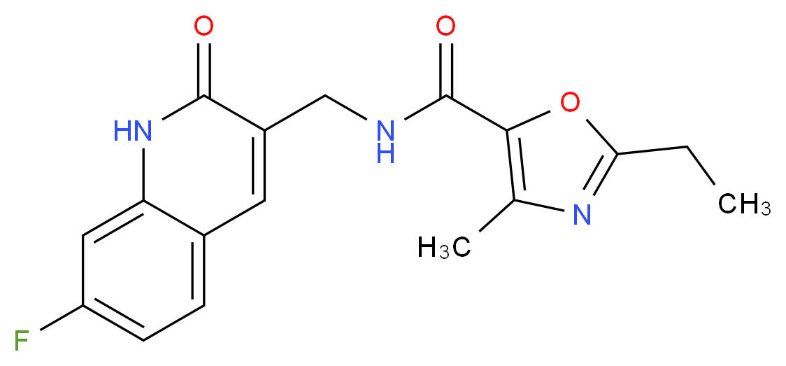 2-ethyl-N-[(7-fluoro-2-oxo-1,2-dihydroquinolin-3-yl)methyl]-4-methyl-1,3-oxazole-5-carboxamide_Molecular_structure_CAS_)