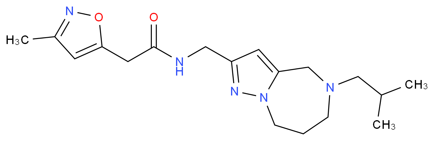 N-[(5-isobutyl-5,6,7,8-tetrahydro-4H-pyrazolo[1,5-a][1,4]diazepin-2-yl)methyl]-2-(3-methylisoxazol-5-yl)acetamide_Molecular_structure_CAS_)