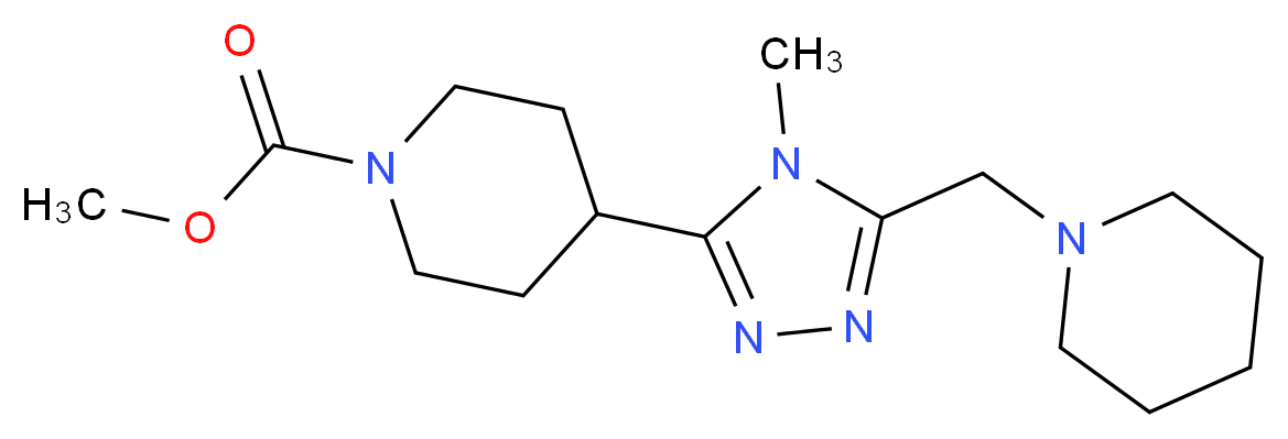 methyl 4-[4-methyl-5-(piperidin-1-ylmethyl)-4H-1,2,4-triazol-3-yl]piperidine-1-carboxylate_Molecular_structure_CAS_)