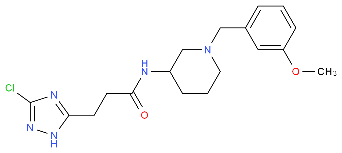 3-(3-chloro-1H-1,2,4-triazol-5-yl)-N-[1-(3-methoxybenzyl)-3-piperidinyl]propanamide_Molecular_structure_CAS_)