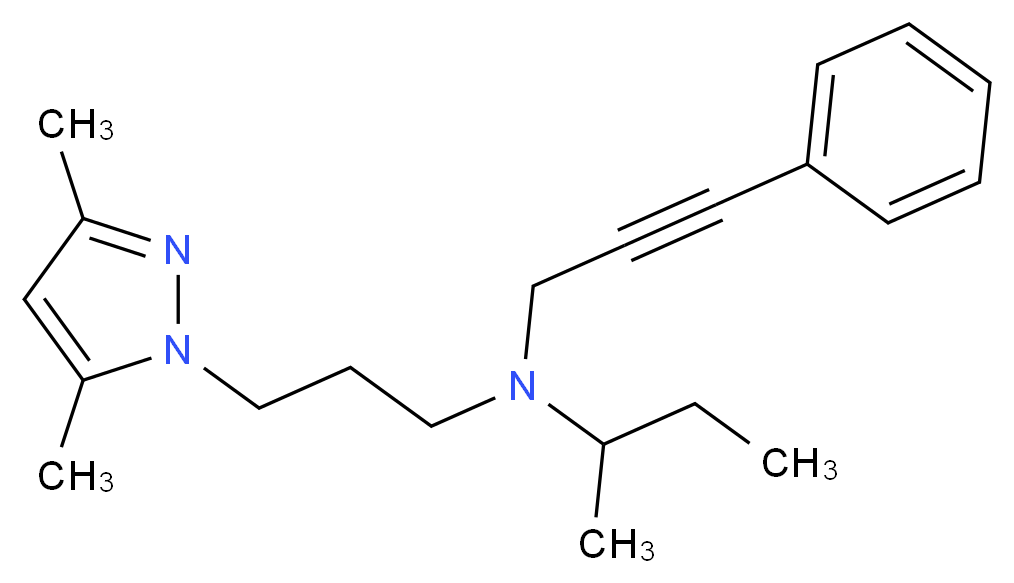 N-(sec-butyl)-N-[3-(3,5-dimethyl-1H-pyrazol-1-yl)propyl]-3-phenylprop-2-yn-1-amine_Molecular_structure_CAS_)