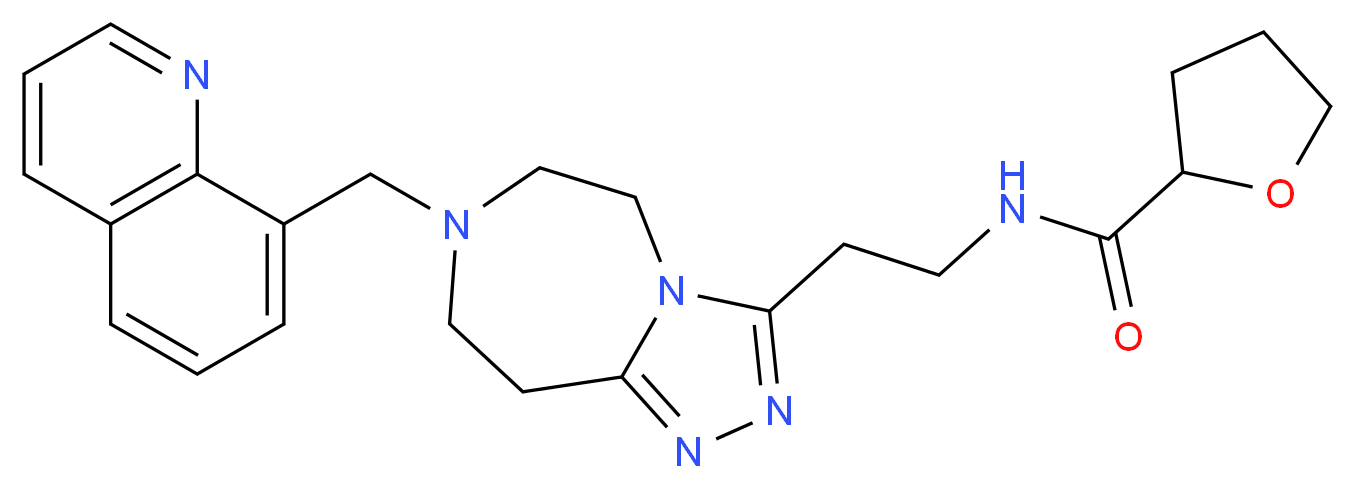 N-{2-[7-(8-quinolinylmethyl)-6,7,8,9-tetrahydro-5H-[1,2,4]triazolo[4,3-d][1,4]diazepin-3-yl]ethyl}tetrahydro-2-furancarboxamide_Molecular_structure_CAS_)