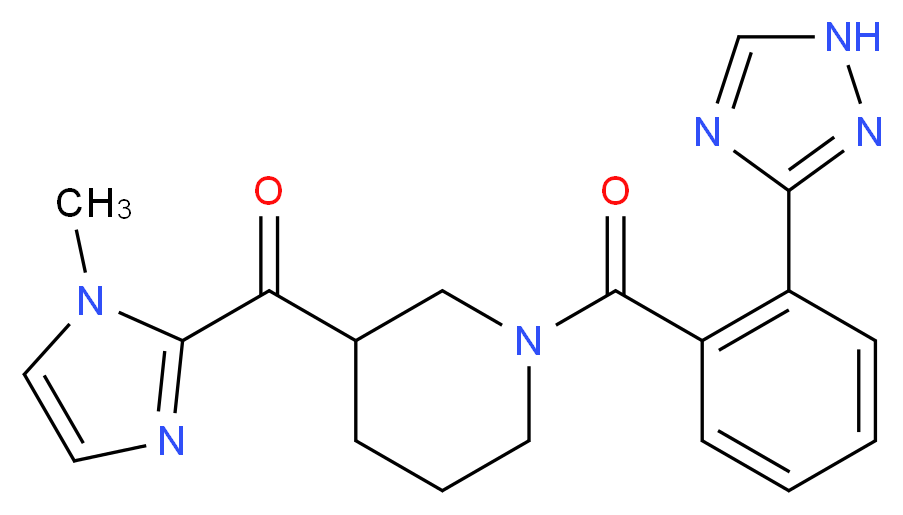 (1-methyl-1H-imidazol-2-yl){1-[2-(1H-1,2,4-triazol-3-yl)benzoyl]-3-piperidinyl}methanone_Molecular_structure_CAS_)