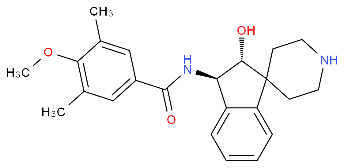 N-[(2R*,3R*)-2-hydroxy-2,3-dihydrospiro[indene-1,4'-piperidin]-3-yl]-4-methoxy-3,5-dimethylbenzamide_Molecular_structure_CAS_)