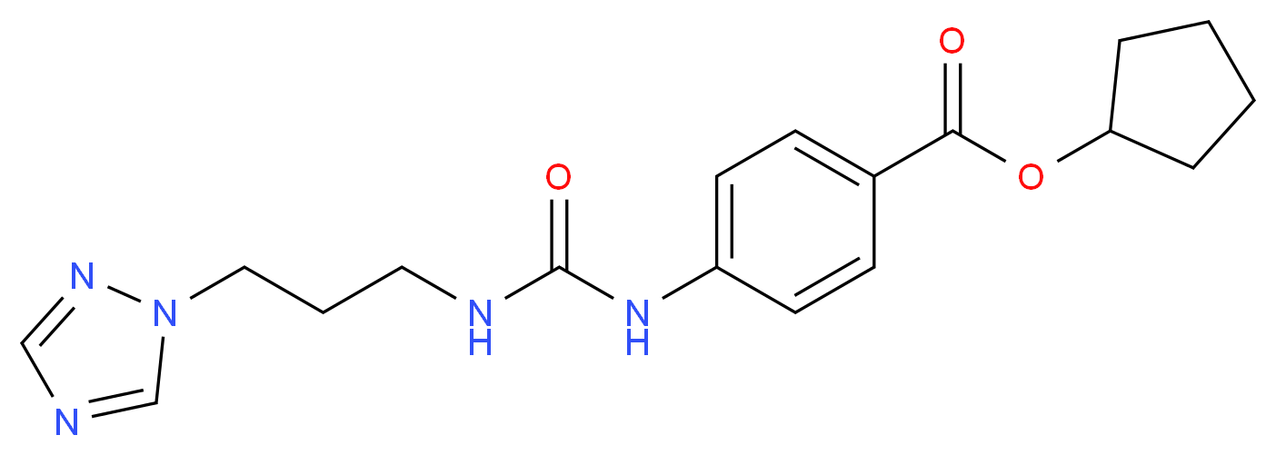 cyclopentyl 4-[({[3-(1H-1,2,4-triazol-1-yl)propyl]amino}carbonyl)amino]benzoate_Molecular_structure_CAS_)