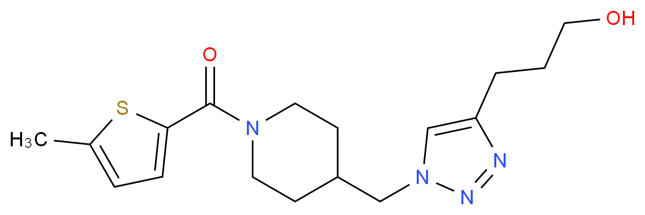 3-[1-({1-[(5-methyl-2-thienyl)carbonyl]-4-piperidinyl}methyl)-1H-1,2,3-triazol-4-yl]-1-propanol_Molecular_structure_CAS_)