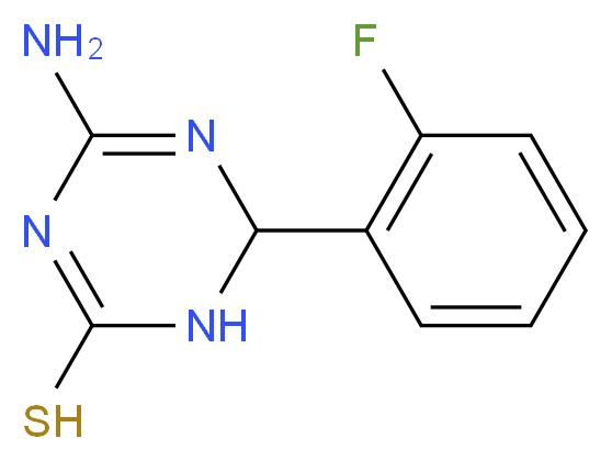 4-Amino-6-(2-fluorophenyl)-1,6-dihydro-1,3,5-triazine-2-thiol_Molecular_structure_CAS_)