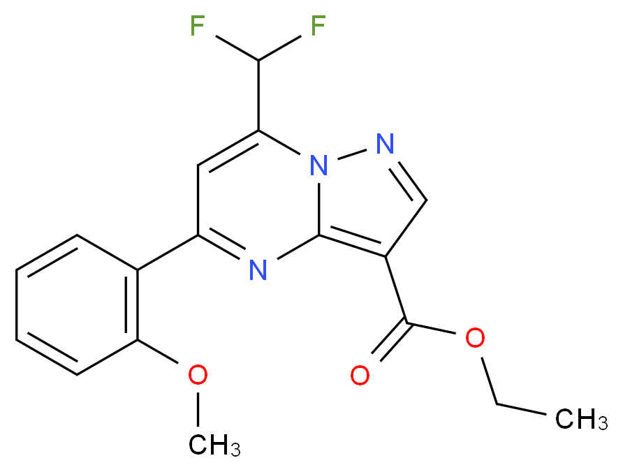 Ethyl 7-(difluoromethyl)-5-(2-methoxyphenyl)-pyrazolo[1,5-a]pyrimidine-3-carboxylate_Molecular_structure_CAS_)