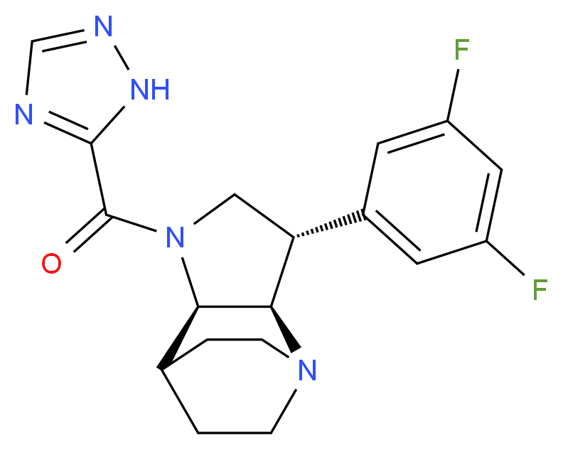(3S*,3aR*,7aR*)-3-(3,5-difluorophenyl)-1-(1H-1,2,4-triazol-5-ylcarbonyl)octahydro-4,7-ethanopyrrolo[3,2-b]pyridine_Molecular_structure_CAS_)