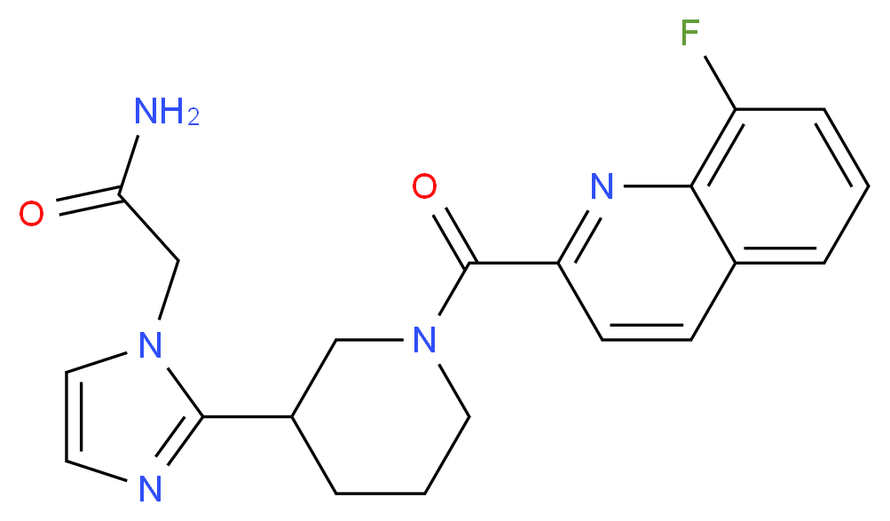 2-(2-{1-[(8-fluoroquinolin-2-yl)carbonyl]piperidin-3-yl}-1H-imidazol-1-yl)acetamide_Molecular_structure_CAS_)