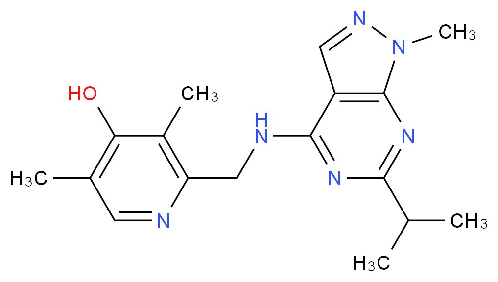 2-{[(6-isopropyl-1-methyl-1H-pyrazolo[3,4-d]pyrimidin-4-yl)amino]methyl}-3,5-dimethyl-4-pyridinol_Molecular_structure_CAS_)