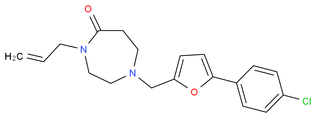 4-allyl-1-{[5-(4-chlorophenyl)-2-furyl]methyl}-1,4-diazepan-5-one_Molecular_structure_CAS_)