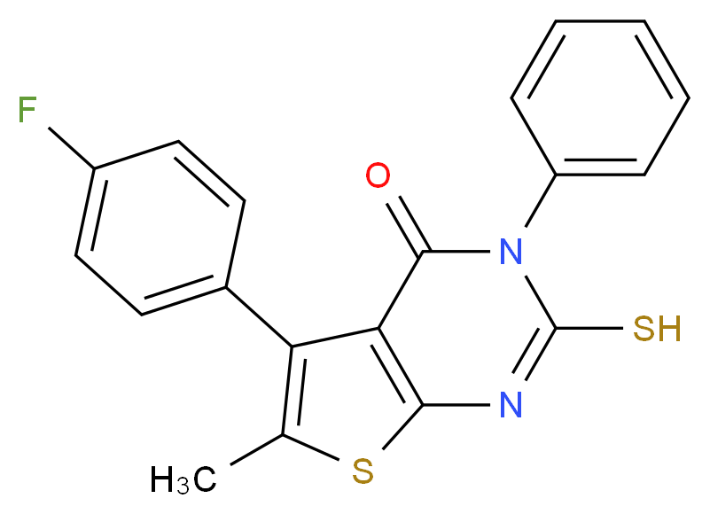 5-(4-Fluoro-phenyl)-2-mercapto-6-methyl-3-phenyl-3H-thieno[2,3-d]pyrimidin-4-one_Molecular_structure_CAS_)