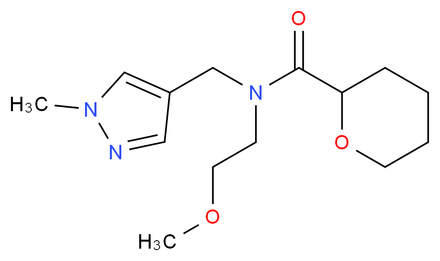 N-(2-methoxyethyl)-N-[(1-methyl-1H-pyrazol-4-yl)methyl]tetrahydro-2H-pyran-2-carboxamide_Molecular_structure_CAS_)