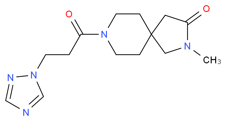 2-methyl-8-[3-(1H-1,2,4-triazol-1-yl)propanoyl]-2,8-diazaspiro[4.5]decan-3-one_Molecular_structure_CAS_)