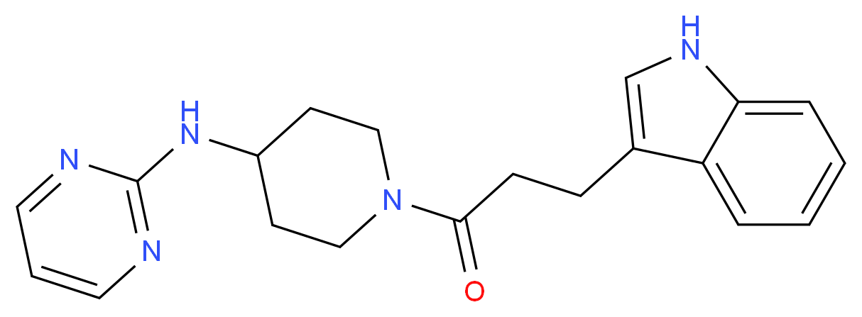 N-{1-[3-(1H-indol-3-yl)propanoyl]piperidin-4-yl}pyrimidin-2-amine_Molecular_structure_CAS_)