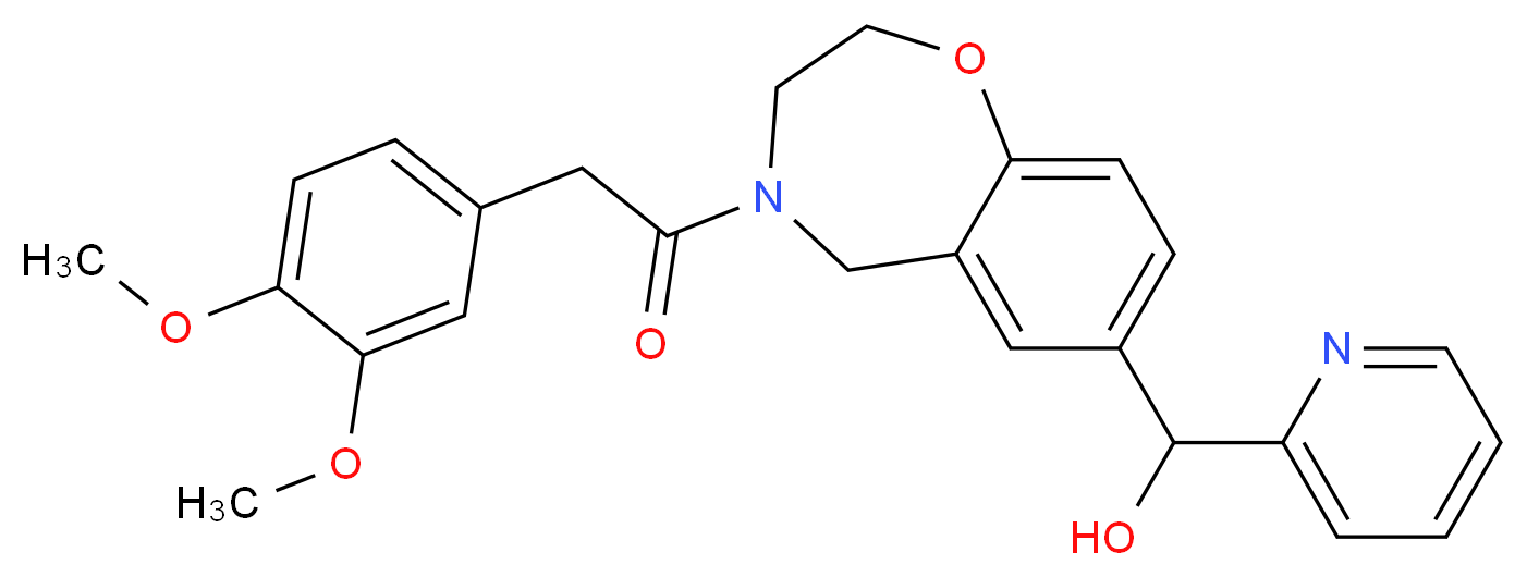 {4-[(3,4-dimethoxyphenyl)acetyl]-2,3,4,5-tetrahydro-1,4-benzoxazepin-7-yl}(2-pyridinyl)methanol_Molecular_structure_CAS_)