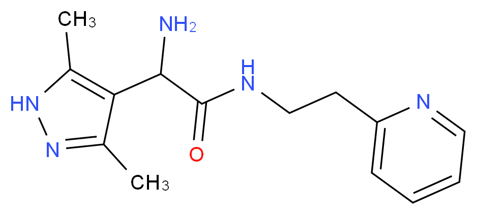 2-amino-2-(3,5-dimethyl-1H-pyrazol-4-yl)-N-(2-pyridin-2-ylethyl)acetamide_Molecular_structure_CAS_)