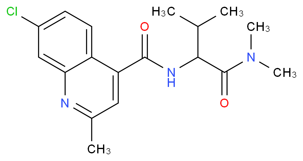 7-chloro-N-{1-[(dimethylamino)carbonyl]-2-methylpropyl}-2-methylquinoline-4-carboxamide (non-preferred name)_Molecular_structure_CAS_)