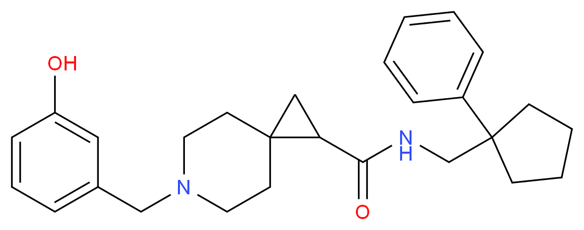 6-(3-hydroxybenzyl)-N-[(1-phenylcyclopentyl)methyl]-6-azaspiro[2.5]octane-1-carboxamide_Molecular_structure_CAS_)