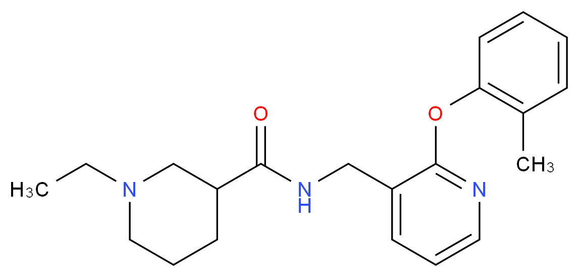 1-ethyl-N-{[2-(2-methylphenoxy)-3-pyridinyl]methyl}-3-piperidinecarboxamide_Molecular_structure_CAS_)