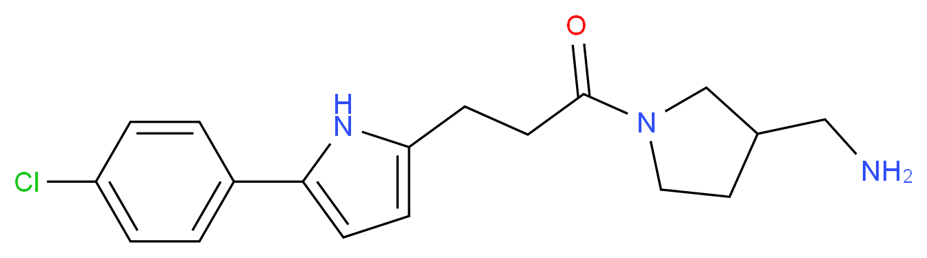 1-(1-{3-[5-(4-chlorophenyl)-1H-pyrrol-2-yl]propanoyl}pyrrolidin-3-yl)methanamine_Molecular_structure_CAS_)