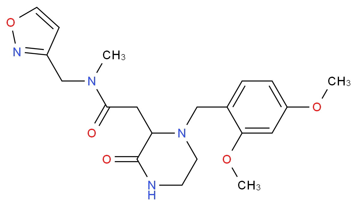 2-[1-(2,4-dimethoxybenzyl)-3-oxo-2-piperazinyl]-N-(3-isoxazolylmethyl)-N-methylacetamide_Molecular_structure_CAS_)
