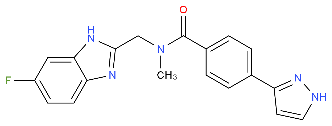 N-[(6-fluoro-1H-benzimidazol-2-yl)methyl]-N-methyl-4-(1H-pyrazol-3-yl)benzamide_Molecular_structure_CAS_)