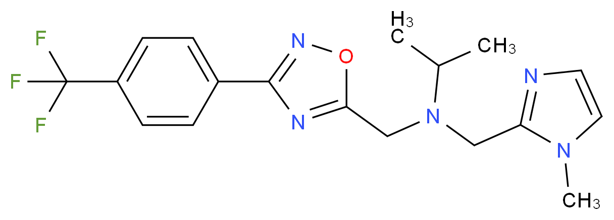 N-[(1-methyl-1H-imidazol-2-yl)methyl]-N-({3-[4-(trifluoromethyl)phenyl]-1,2,4-oxadiazol-5-yl}methyl)-2-propanamine_Molecular_structure_CAS_)