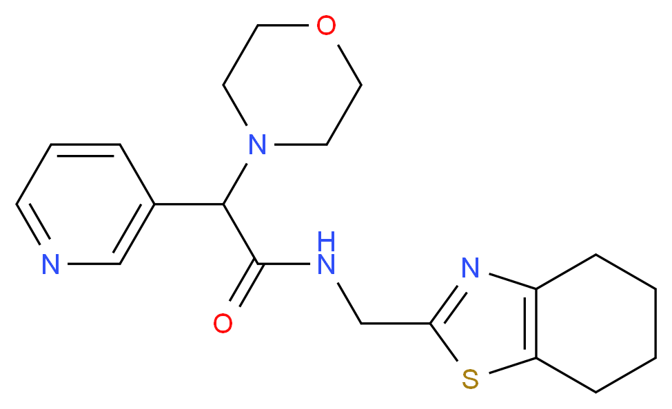 2-(4-morpholinyl)-2-(3-pyridinyl)-N-(4,5,6,7-tetrahydro-1,3-benzothiazol-2-ylmethyl)acetamide_Molecular_structure_CAS_)